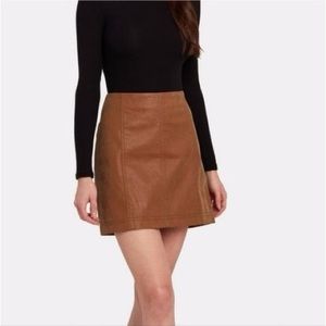 ⭐️NWT⭐️ Free People Femme Vegan Suede Mini Skirt in Chestnut Size 12